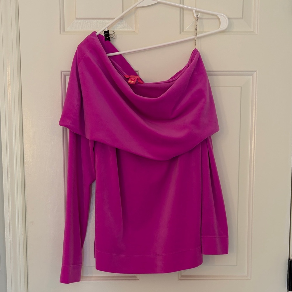 Lilly Pulitzer Off-Shoulder Fuchsia Women's Sweater